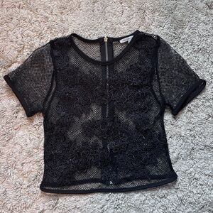 Charlotte Russe Black Lace Crop Top